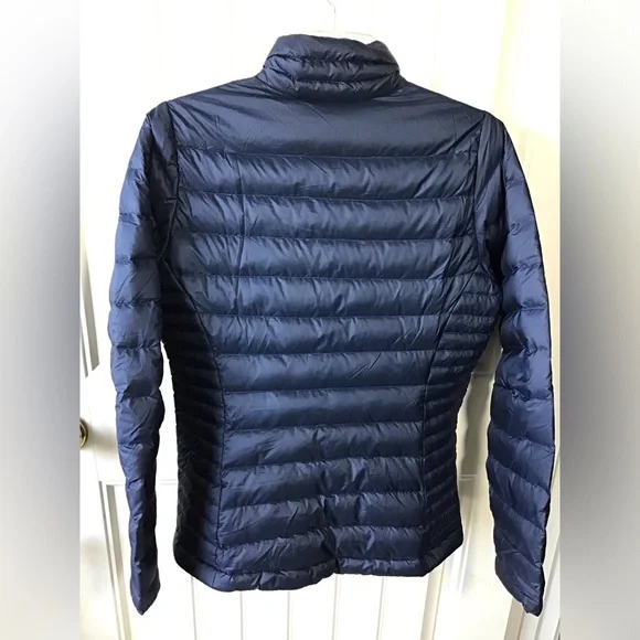 🏔Patagonia Down Sweater Jacket Full Zip Women Sz-Small Navy & Turquoise Quilted - Picture 3 of 12